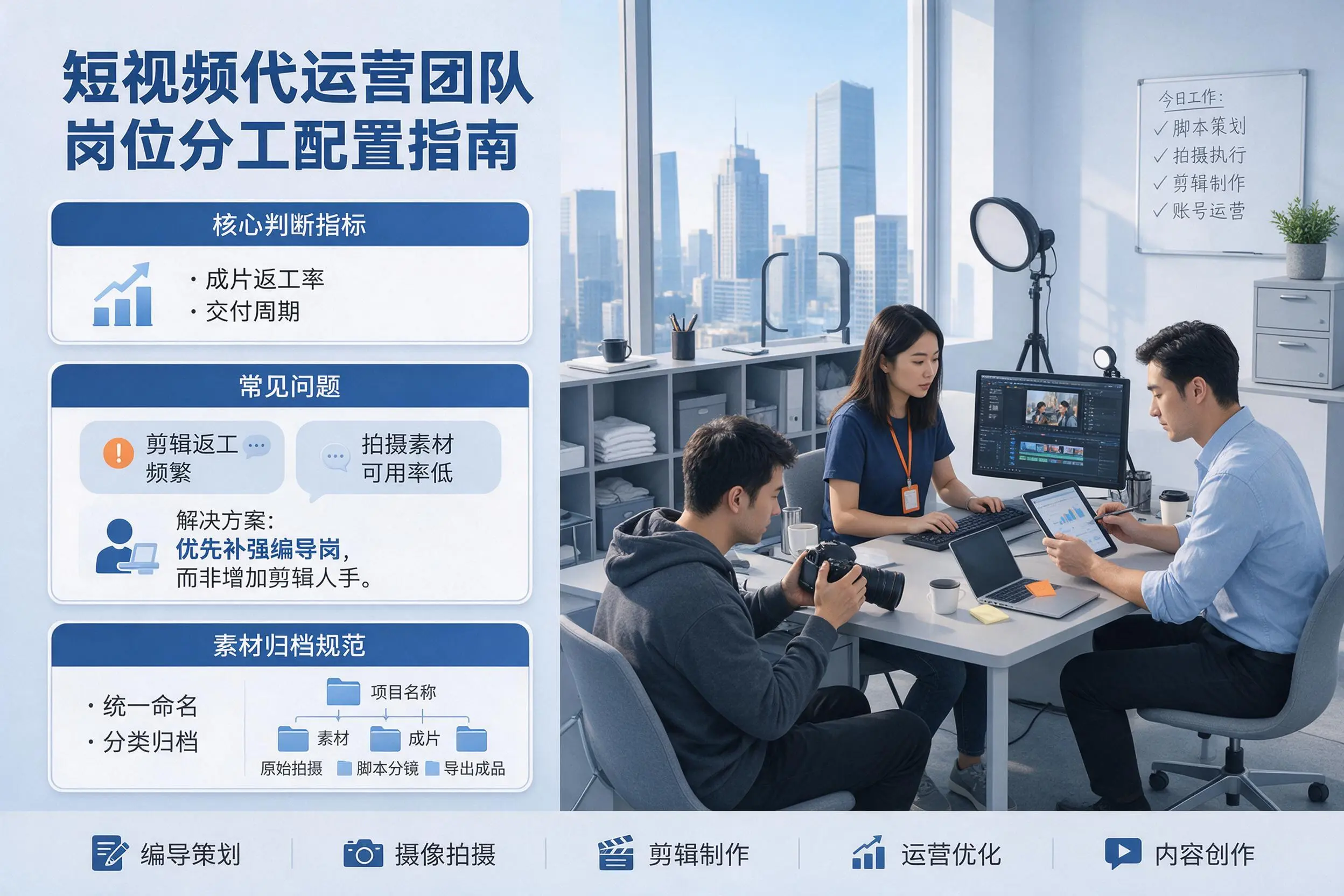 短视频代运营团队如何配置?海北企业岗位分工科普说明