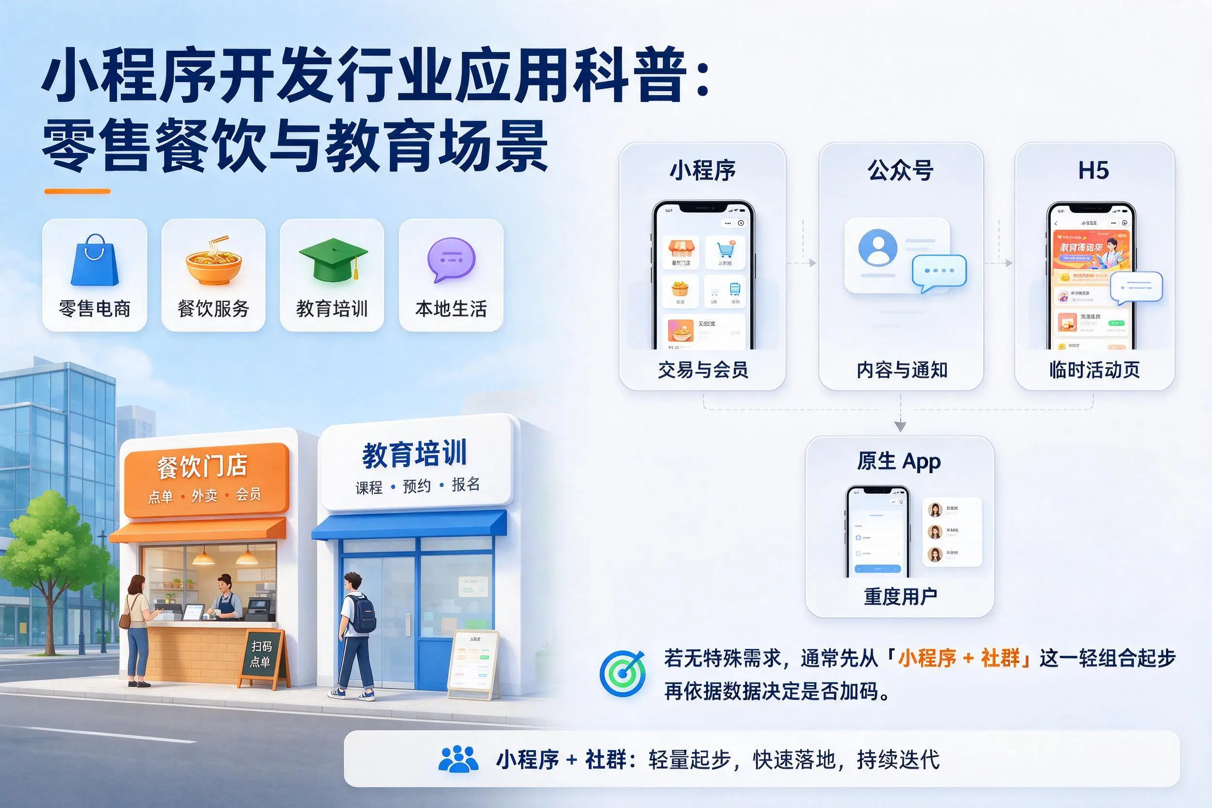海北小程序开发行业应用科普：零售餐饮与教育场景