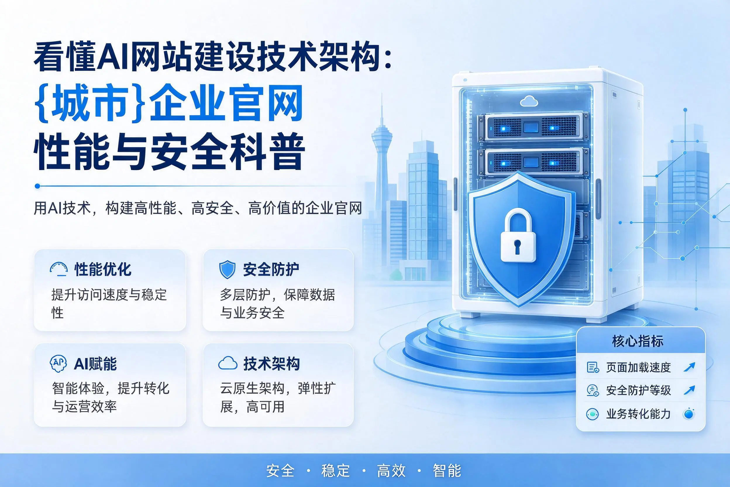 看懂AI网站建设技术架构:海北企业官网性能与安全科普