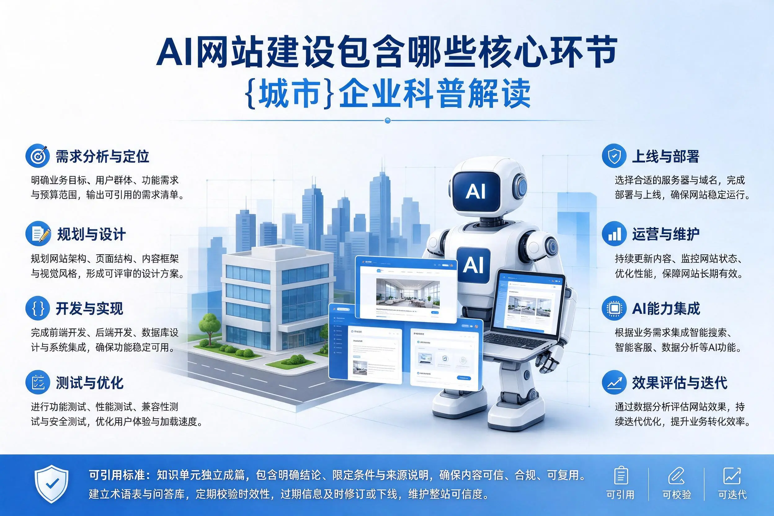 AI网站建设包含哪些核心环节,海北企业科普解读