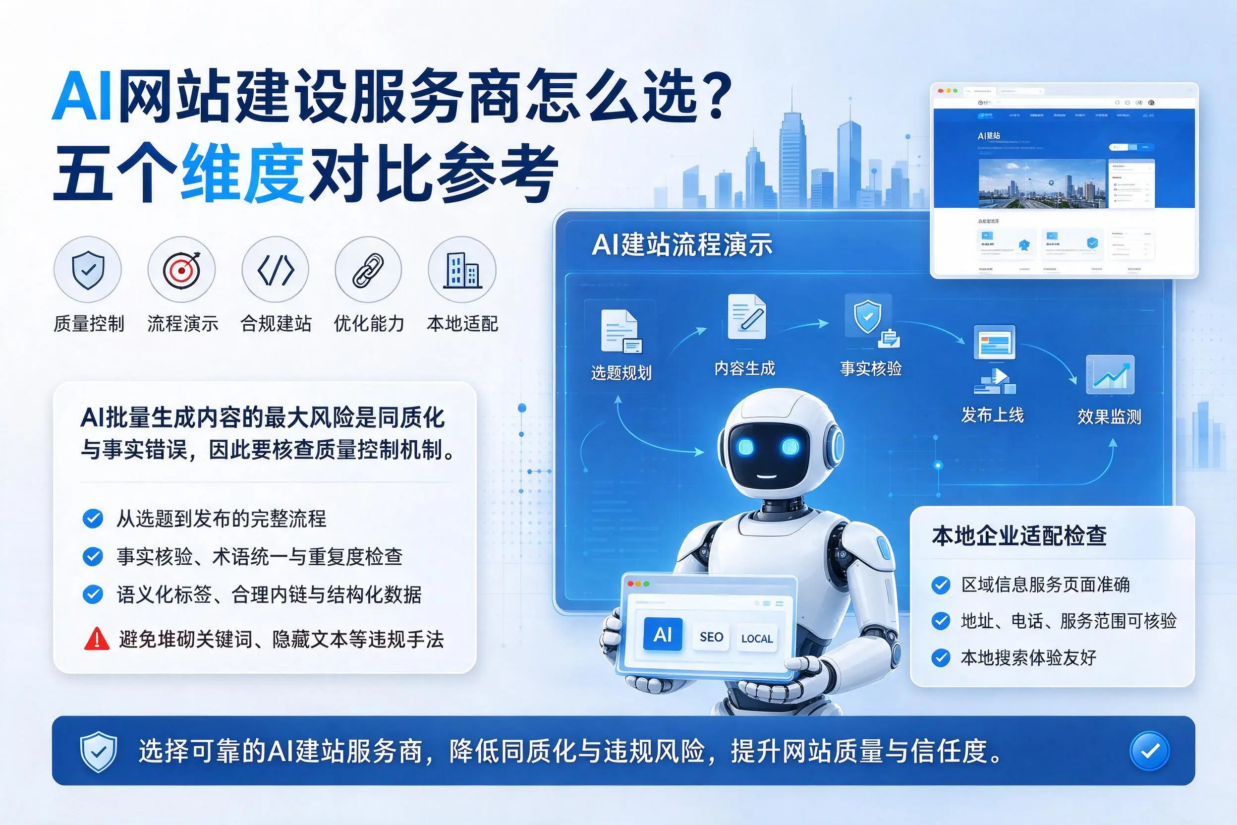 海北AI网站建设服务商怎么选?五个维度对比参考
